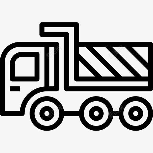 自卸汽车工程车直线型图标svg_新图网 https://ixintu.com 工程车 直线型 自卸汽车
