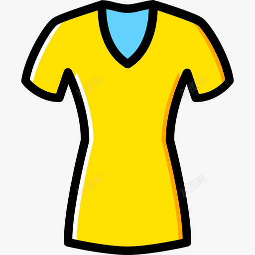 衬衫女装3黄色图标svg_新图网 https://ixintu.com 女装3 衬衫 黄色
