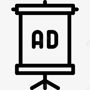 广告营销和广告9线性图标图标