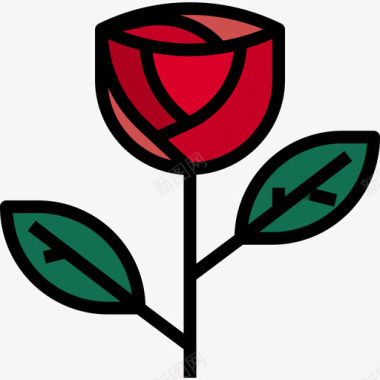 玫瑰情人节44线形颜色图标图标