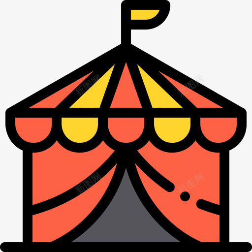 马戏团帐篷城市25线性颜色图标svg_新图网 https://ixintu.com 城市25 线性颜色 马戏团帐篷