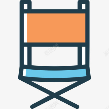 椅子电影院24线性颜色图标图标