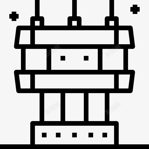 控制塔机场20直线图标svg_新图网 https://ixintu.com 控制塔 机场20 直线