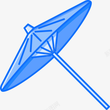 雨伞文化8蓝色图标图标
