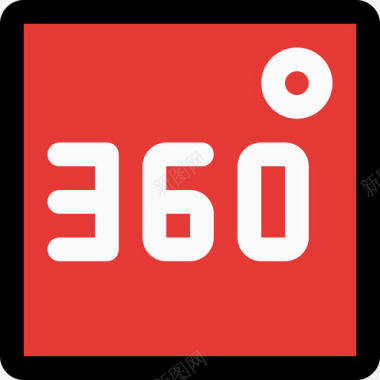 360视频视频19线性颜色图标图标