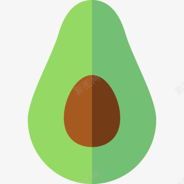 鳄梨健康生活方式6平淡图标图标