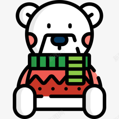 泰迪熊圣诞106线性颜色图标图标