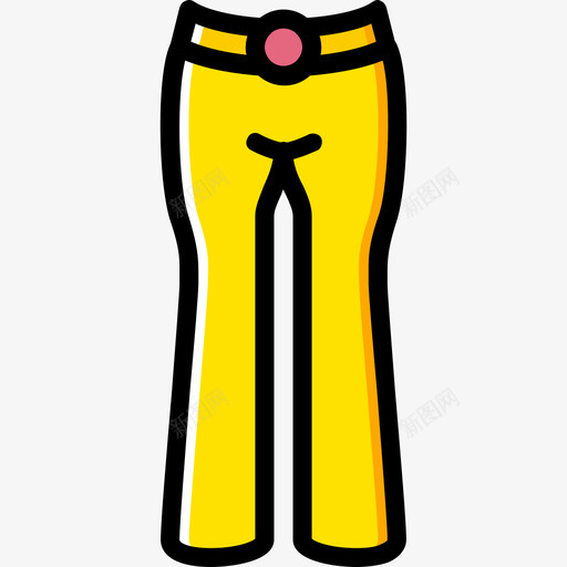 裤子女装3黄色图标svg_新图网 https://ixintu.com 女装3 裤子 黄色