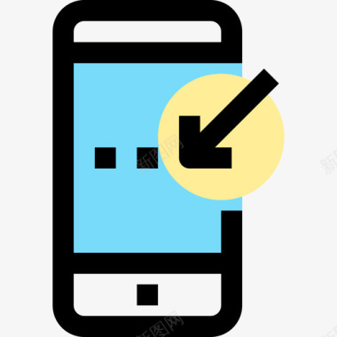 智能手机移动电话3线性颜色图标图标
