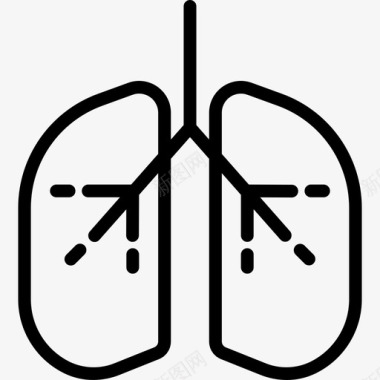 肺医疗保健9线性图标图标