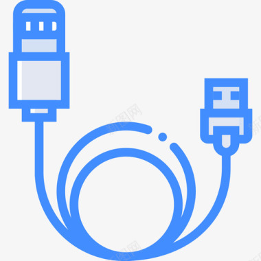 电缆tech7蓝色图标图标