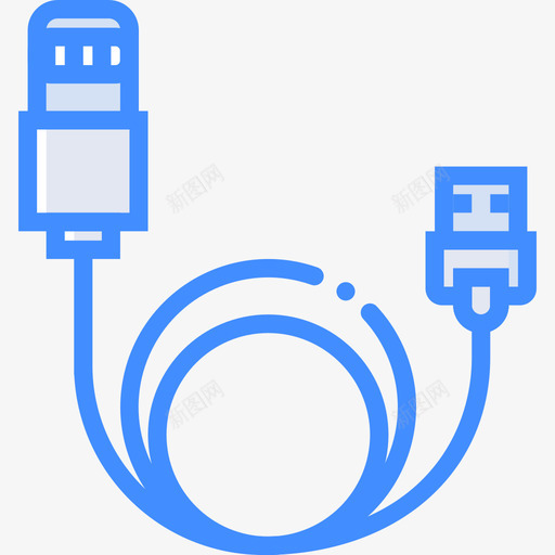 电缆tech7蓝色图标svg_新图网 https://ixintu.com tech7 电缆 蓝色