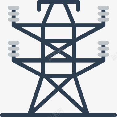 电气塔生态64扁平图标图标