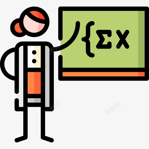数学家人工智能14线性颜色图标svg_新图网 https://ixintu.com 人工智能14 数学家 线性颜色