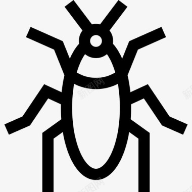 蟑螂昆虫4线状图标图标