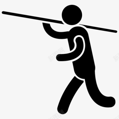 标枪人类跳跃奥林匹克运动会图标图标