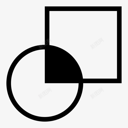 重叠圆交集图标svg_新图网 https://ixintu.com 交集 圆 层 并集 正方形 重叠