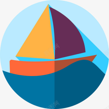 帆船水手2扁平图标图标