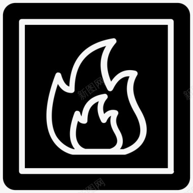 火烧烤煤砖野营火图标图标