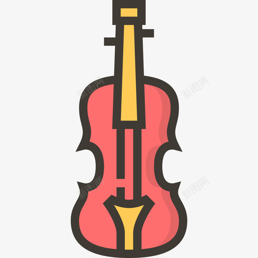 小提琴乐器线颜色图标svg_新图网 https://ixintu.com 乐器 小提琴 线颜色
