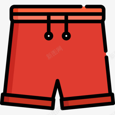 短裤服装风格线性颜色图标图标