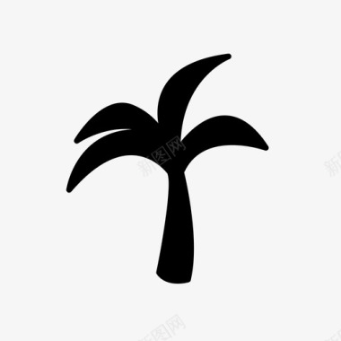 椰子海树图标图标