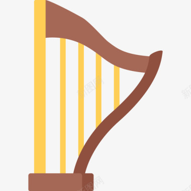 竖琴乐器12扁平图标图标