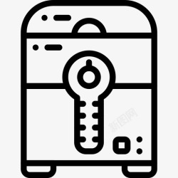 厨房用品标识油炸锅厨房用品3线性图标高清图片