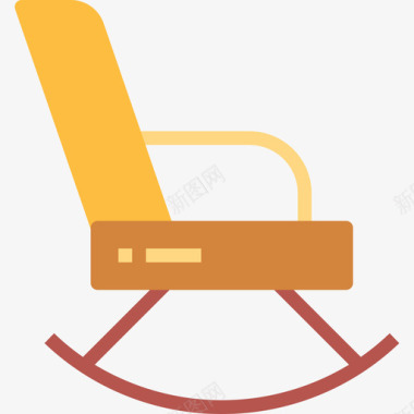 摇椅家具57扁平图标图标