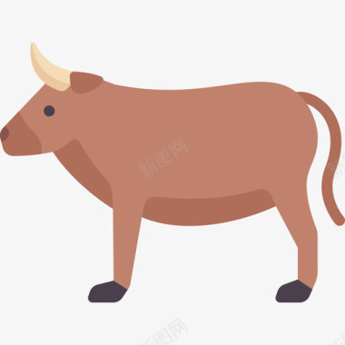 牛动物和自然扁平图标图标