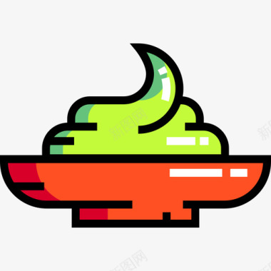 芥末亚洲食品7原色图标图标