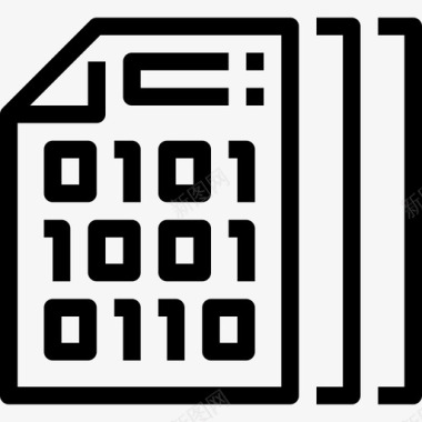 二进制代码搜索引擎优化和在线营销13线性图标图标