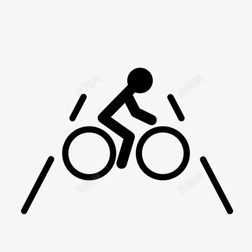 自行车道双车道自行车图标svg_新图网 https://ixintu.com 双车道 自行车 自行车道 骑行