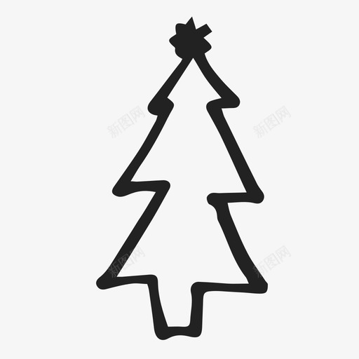 圣诞树松树圣诞节图标svg_新图网 https://ixintu.com 圣诞树 圣诞节 松树