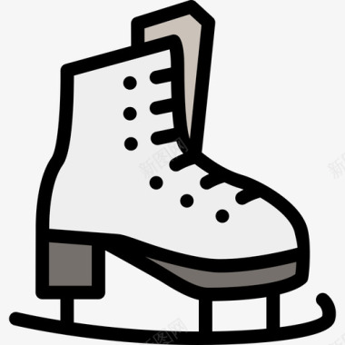 溜冰鞋寒假2线性颜色图标图标