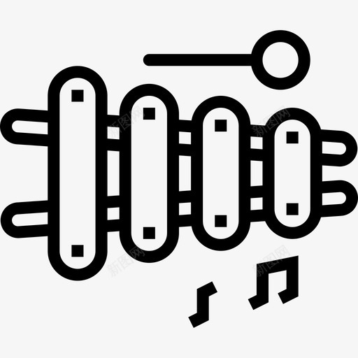 木琴玩具24线性图标svg_新图网 https://ixintu.com 木琴 玩具24 线性