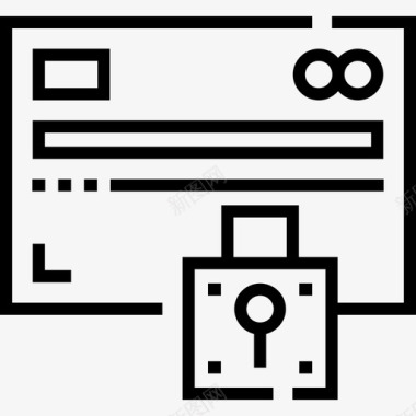 信用卡电子商务46线性图标图标