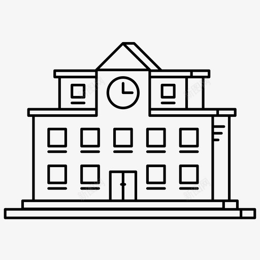 学校建筑物孩子图标svg_新图网 https://ixintu.com 学校 孩子 建筑物 教育 时钟