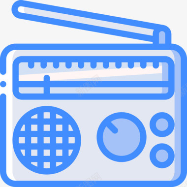 无线电通讯7蓝色图标图标