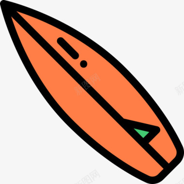 冲浪板家庭生活线条色彩图标图标