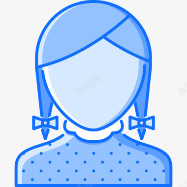 女人17号人物蓝色图标图标
