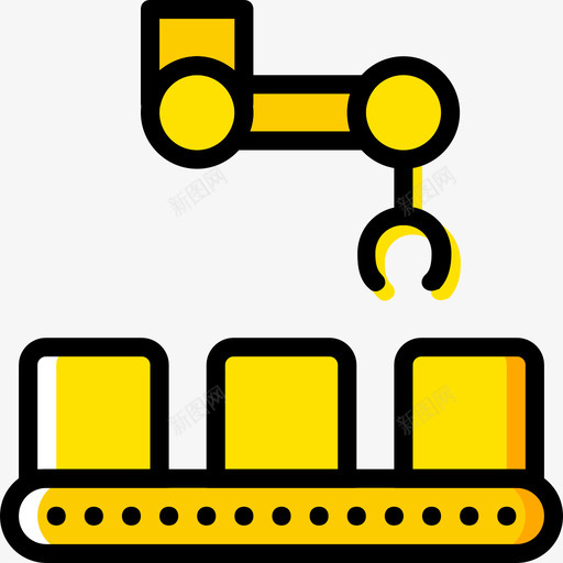 输送机工业8黄色图标svg_新图网 https://ixintu.com 工业8 输送机 黄色