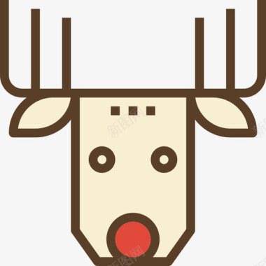 驯鹿圣诞88线形颜色图标图标
