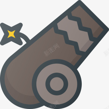 大炮马戏团34线性颜色图标图标