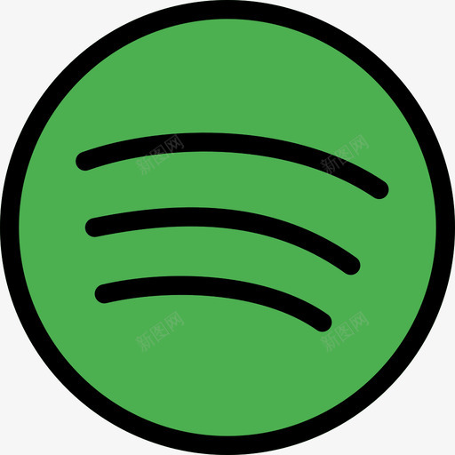 Spotify社交媒体图标3线性颜色svg_新图网 https://ixintu.com Spotify 社交媒体图标3 线性颜色