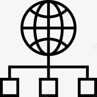地球网格搜索引擎优化营销8线性图标图标