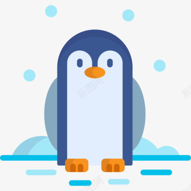 企鹅冬季24平坦图标图标