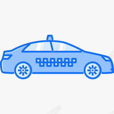 出租车交通56蓝色图标图标