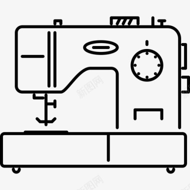 缝纫机电子23线性图标图标