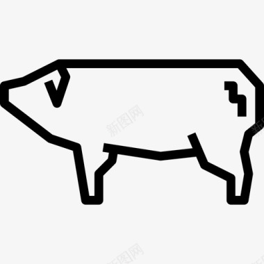 猪动物和食物2直系图标图标
